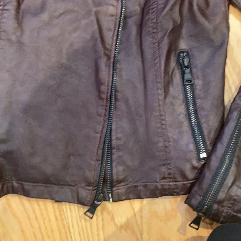 Express Brown Oiled Pleather Jacket - image 4